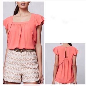 Anthropologie Meadow Rue flutter sleeves blouse